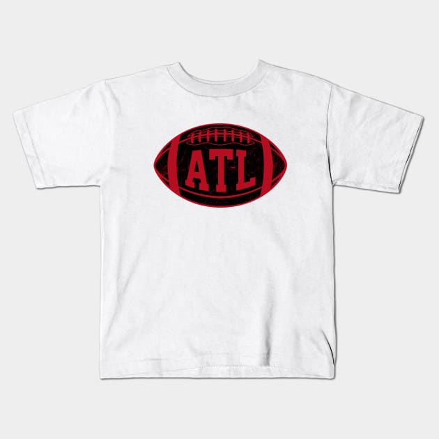 ATL Retro Football - White Kids T-Shirt by KFig21